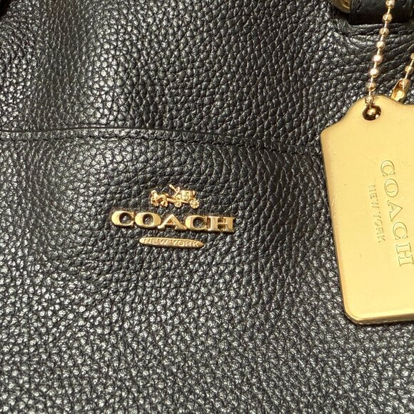 Coach Black Leather Fulton Satchel - Picture 5 of 12